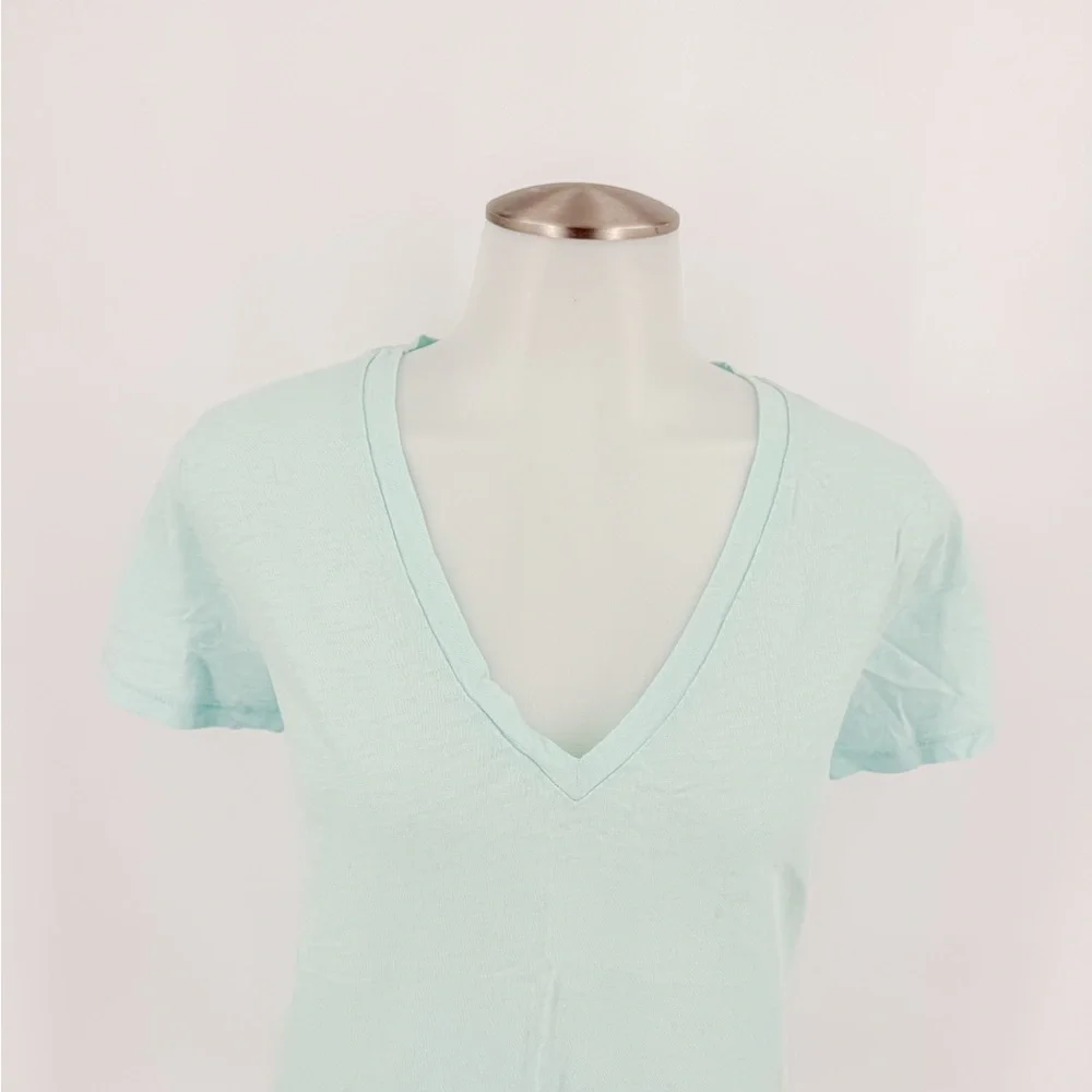 J. Crew Soft Mint V-Neck Tee